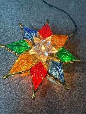 NWOT Multicolor Star Holiday Light Ornament - Vintage Style